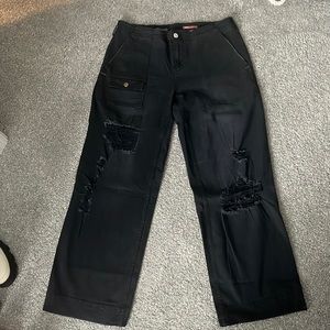 Pilcro Low Rise Distressed Utility Pants
